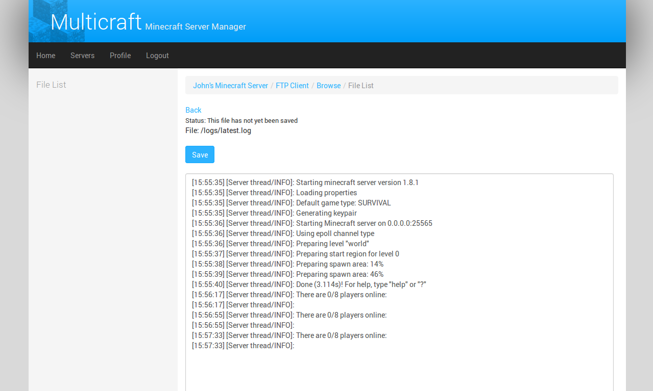 Multicraft FTP File Editor